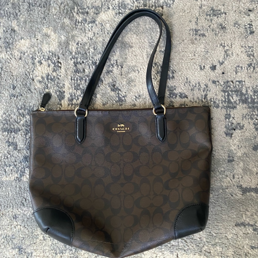 Signature coated canvas and smooth leather
Inside multifunction pockets